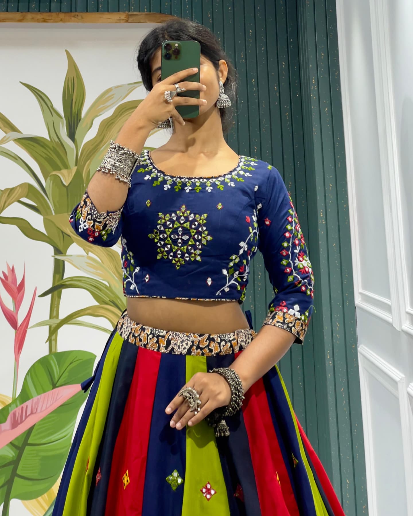 Traditional Mirror Embroidered Lehenga