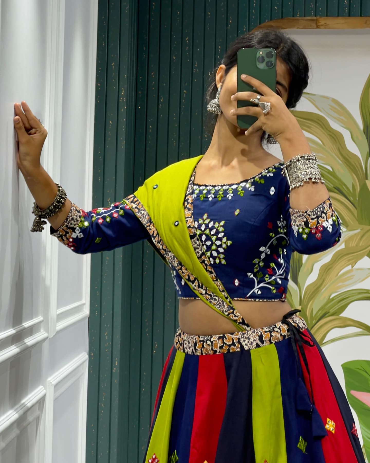Traditional Mirror Embroidered Lehenga
