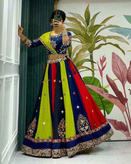 Traditional Mirror Embroidered Lehenga